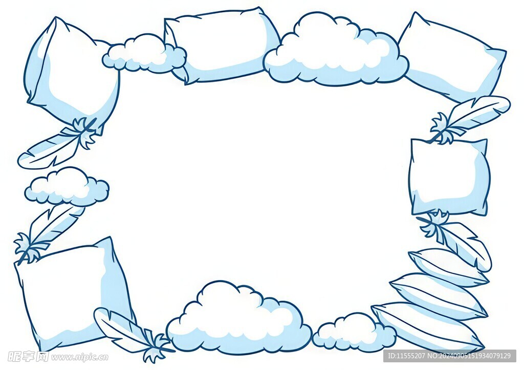 卡通蓝色天空儿童画背景图