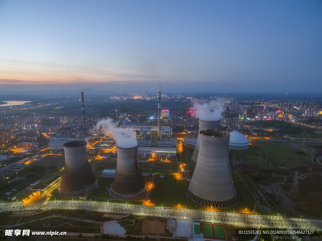 火力发电站燃煤发电厂冷却塔图片