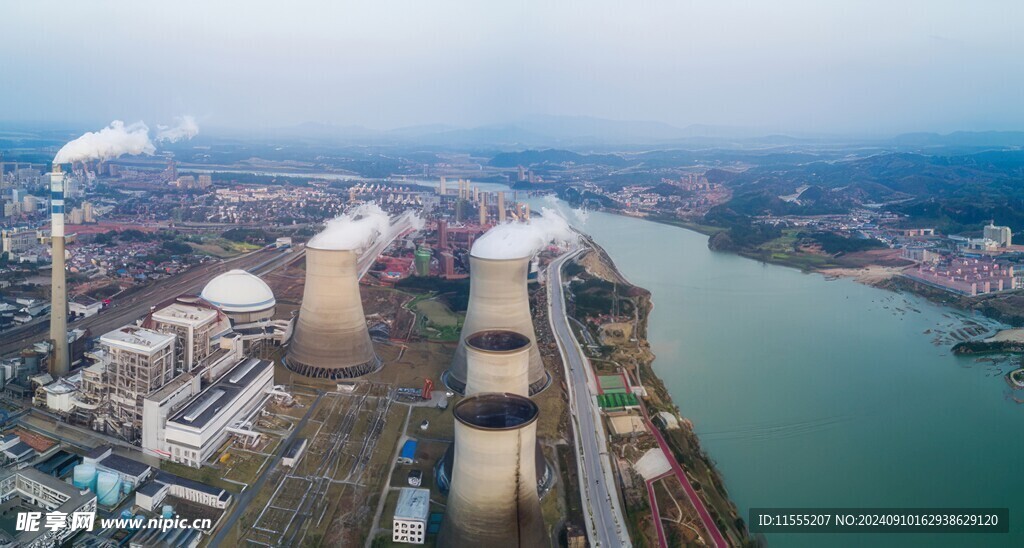 火力发电站燃煤发电厂冷却塔图片