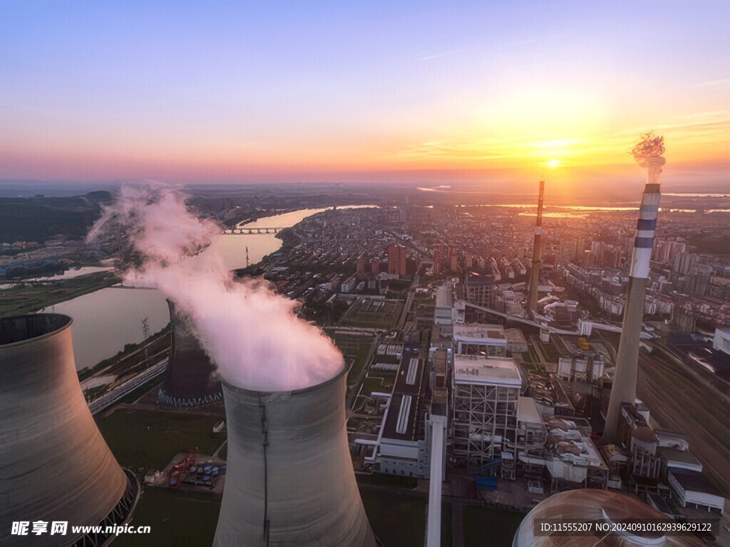 火力发电站燃煤发电厂冷却塔图片