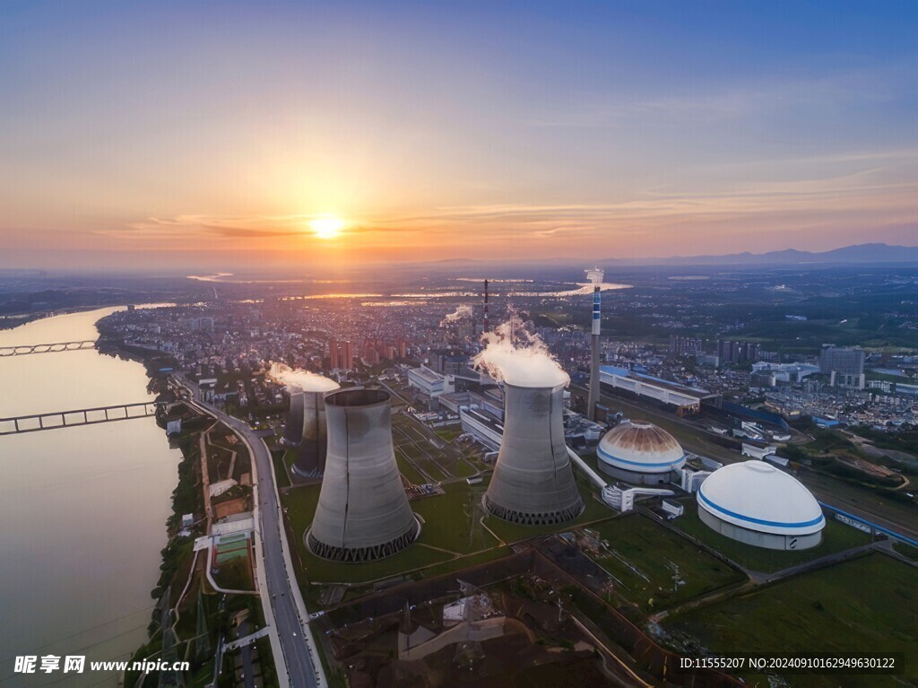 火力发电站燃煤发电厂冷却塔图片