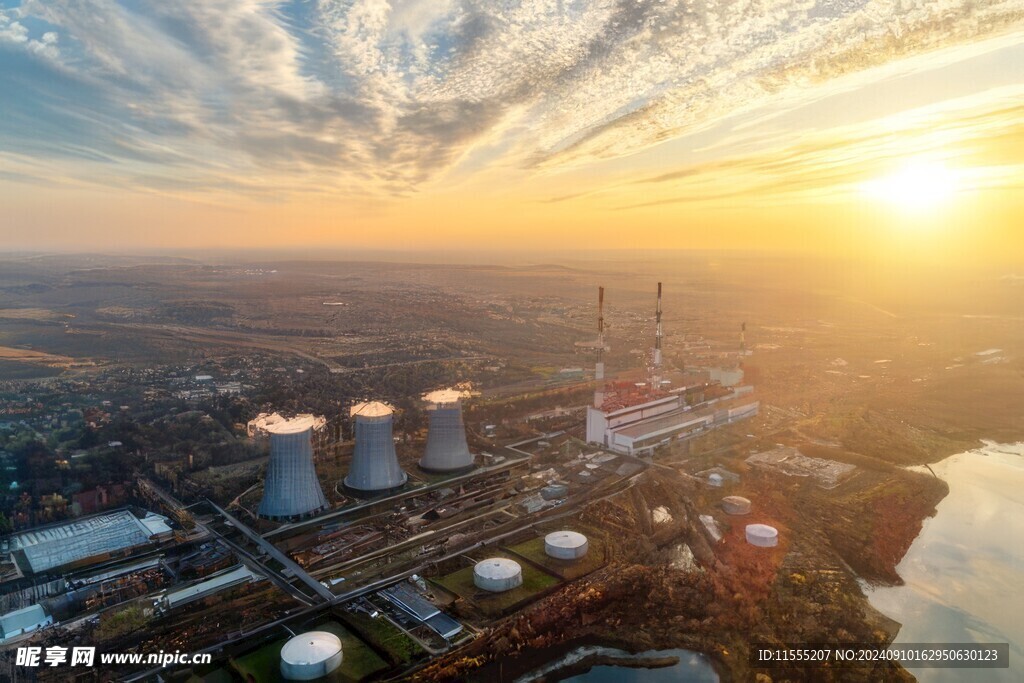 火力发电站燃煤发电厂冷却塔图片