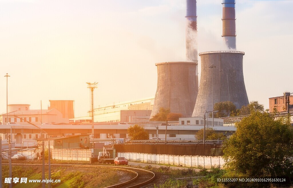 火力发电站燃煤发电厂冷却塔图片