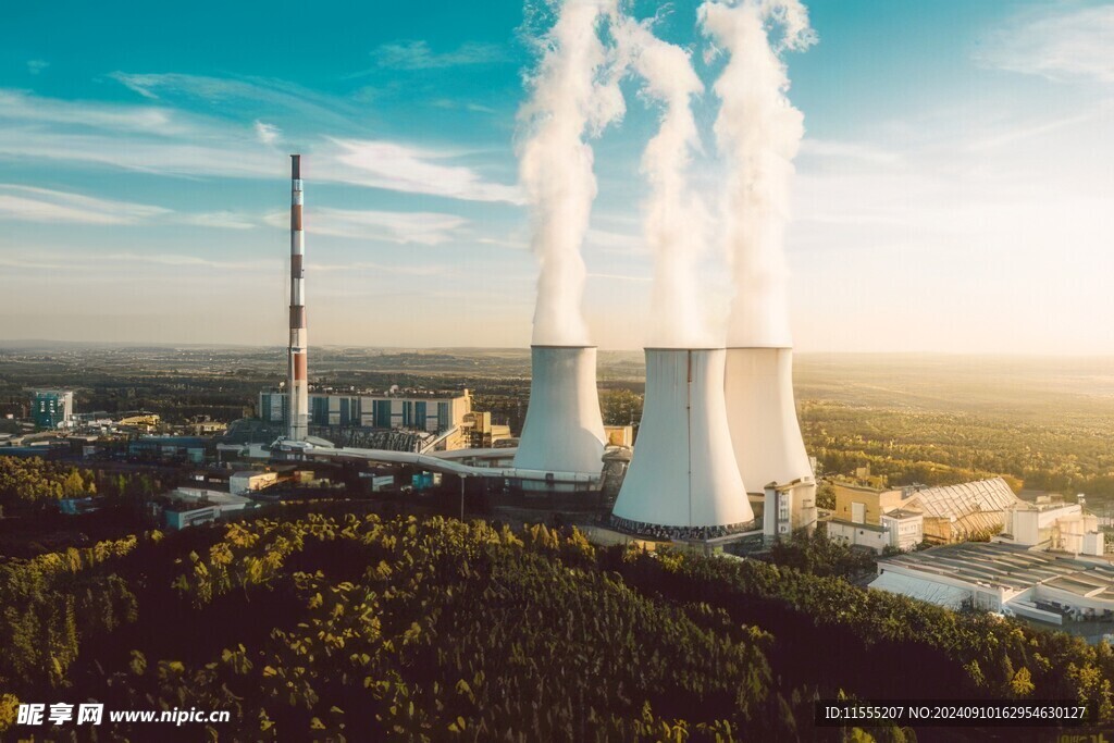 火力发电站燃煤发电厂冷却塔图片