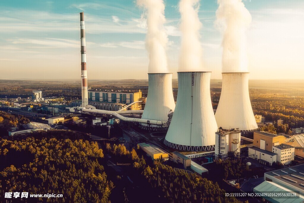 火力发电站燃煤发电厂冷却塔图片