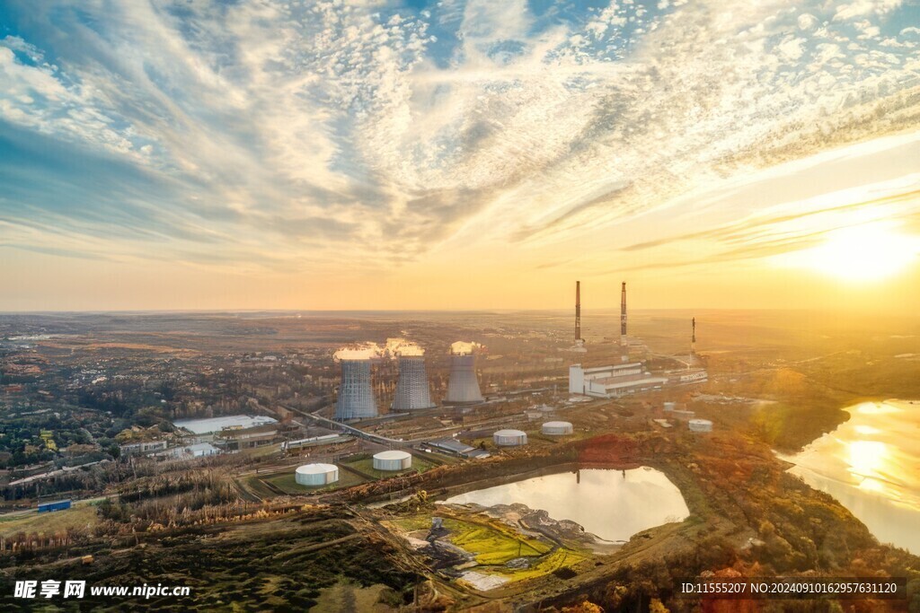 火力发电站燃煤发电厂冷却塔图片
