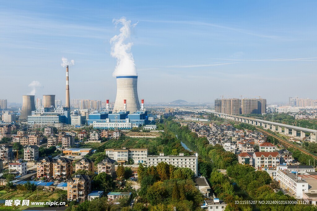 火力发电站燃煤发电厂冷却塔图片