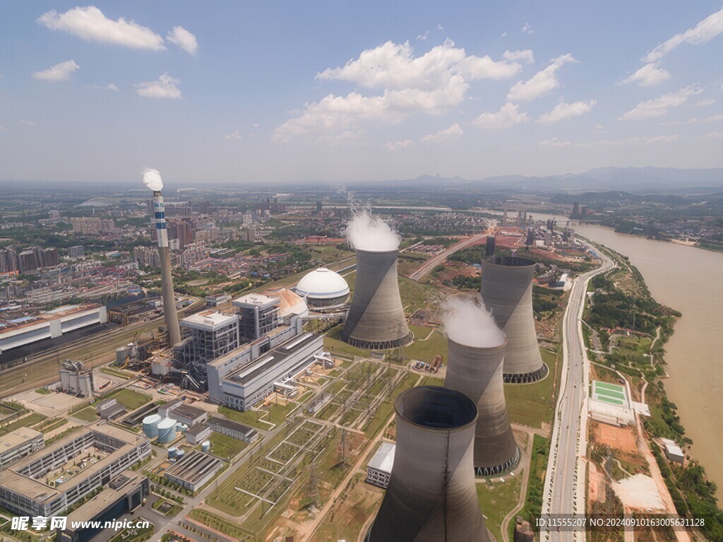 火力发电站燃煤发电厂冷却塔图片