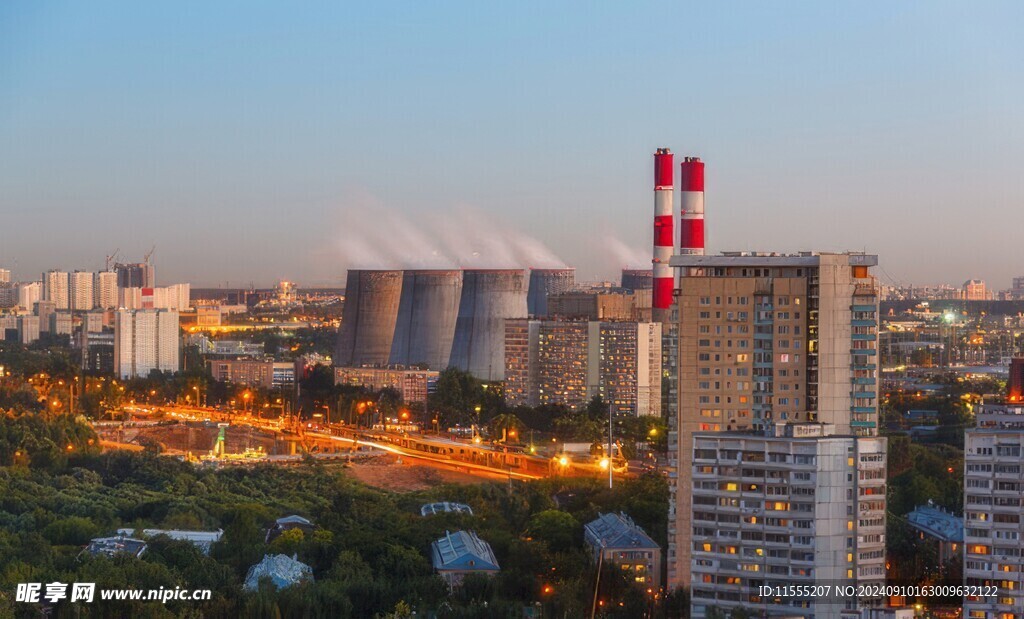 火力发电站燃煤发电厂冷却塔图片