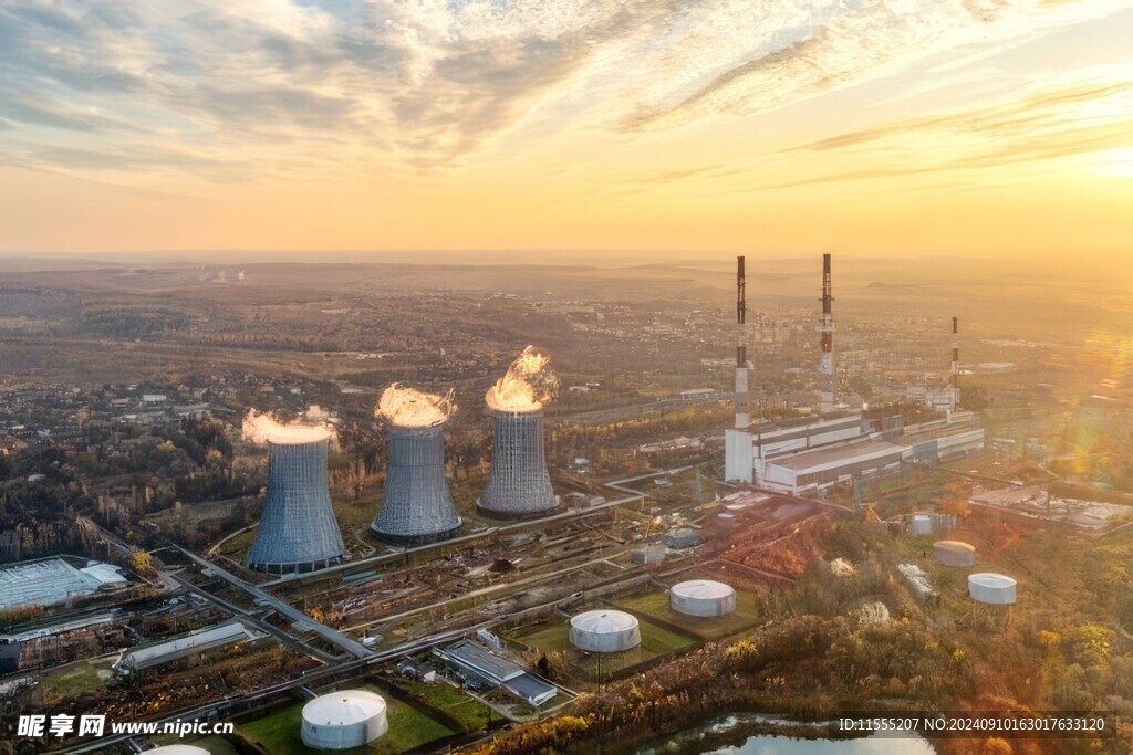 火力发电站燃煤发电厂冷却塔图片