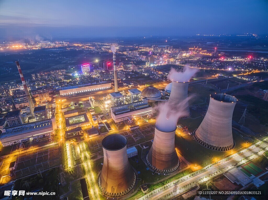 火力发电站燃煤发电厂冷却塔图片