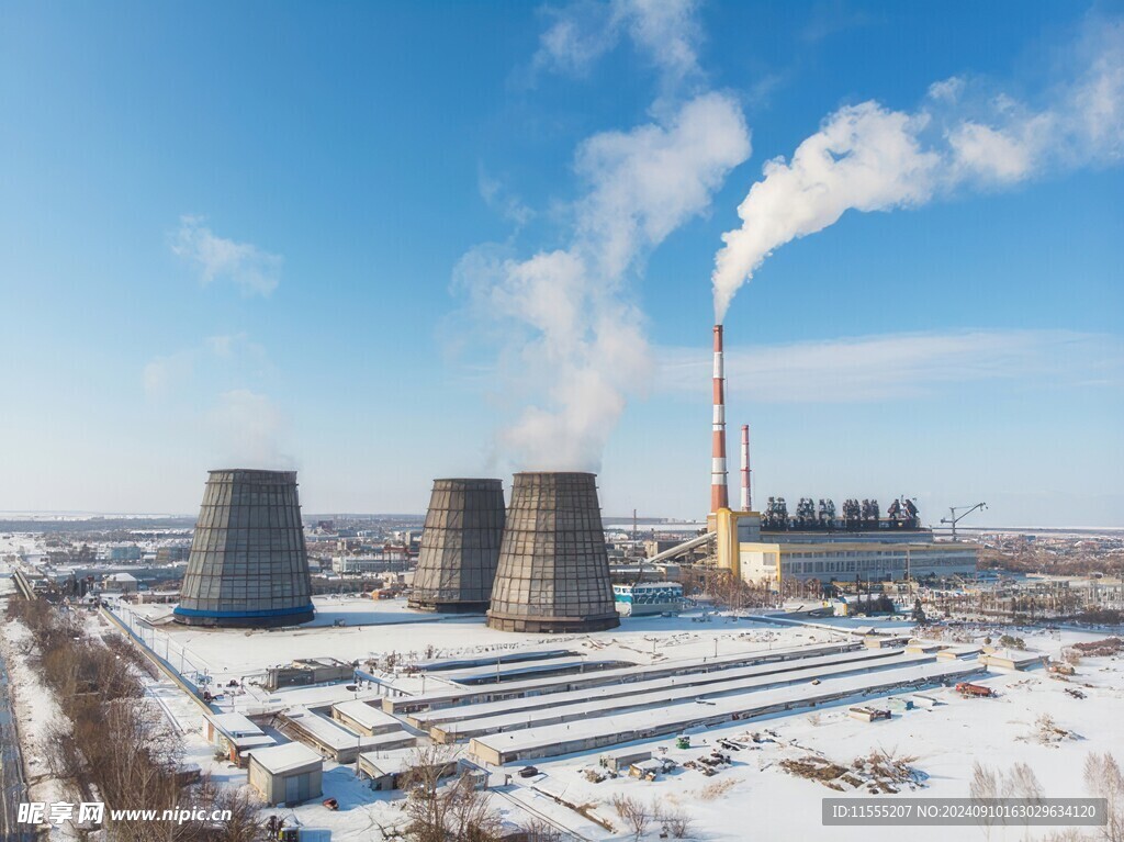 火力发电站燃煤发电厂冷却塔图片
