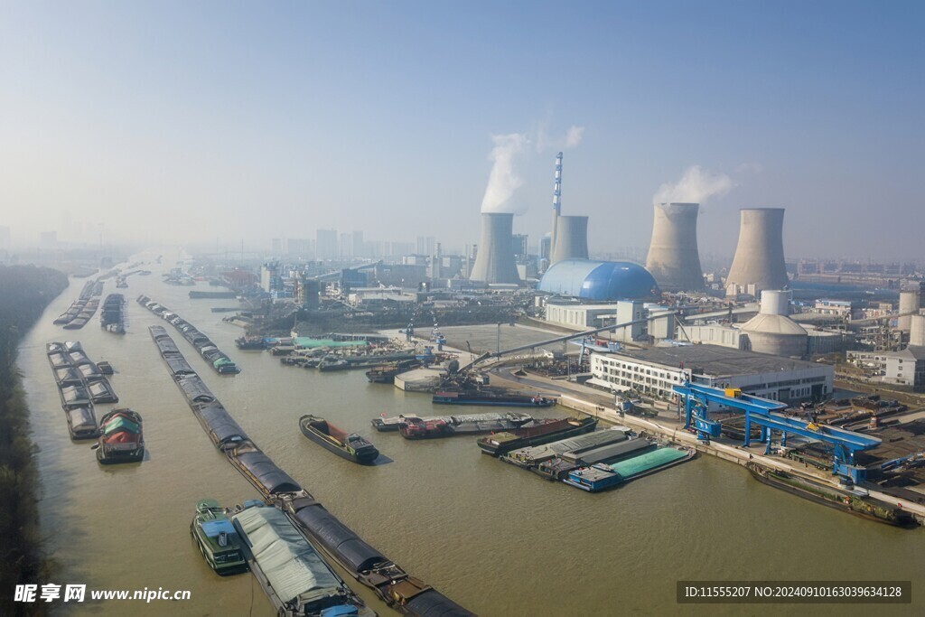 火力发电站燃煤发电厂冷却塔图片