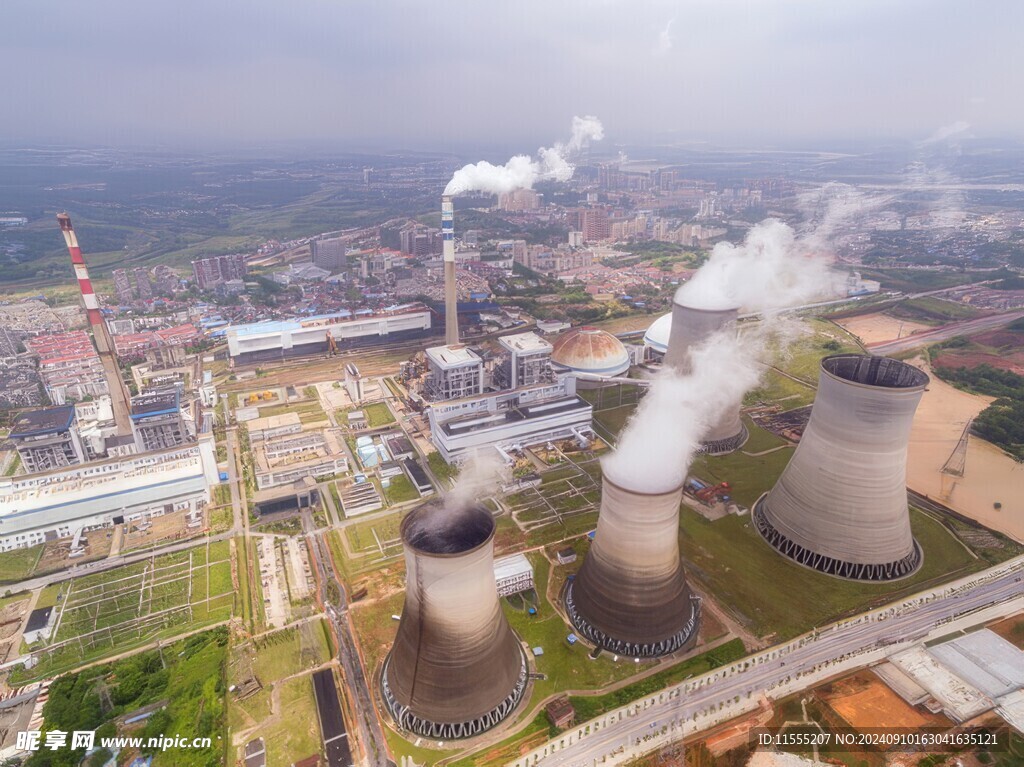 火力发电站燃煤发电厂冷却塔图片
