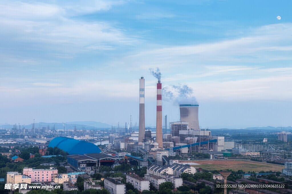 火力发电站燃煤发电厂冷却塔图片