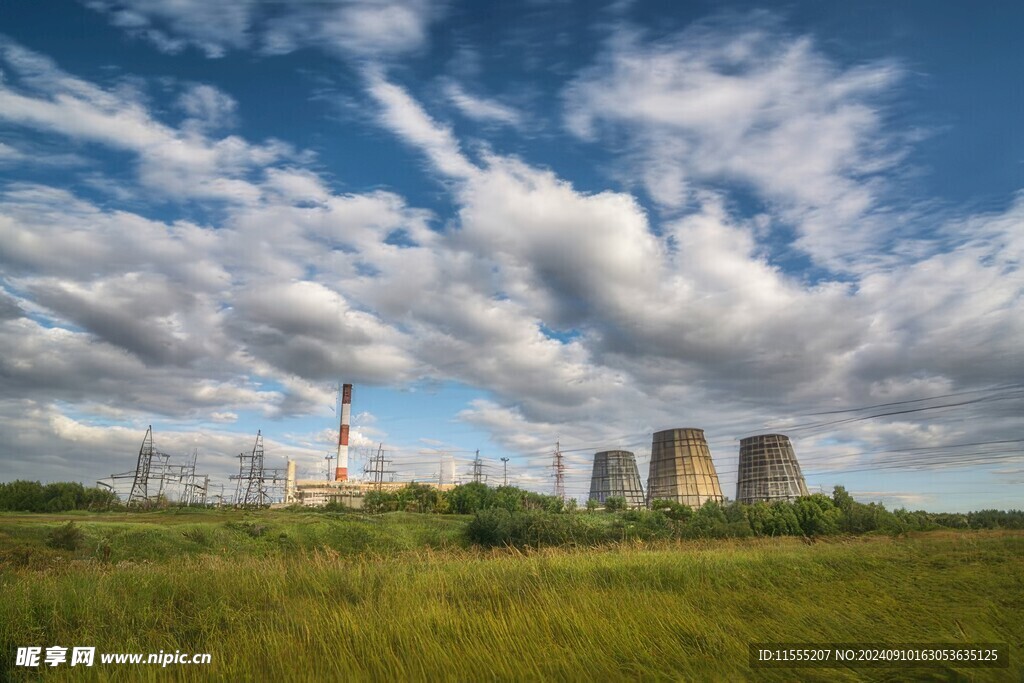 火力发电站燃煤发电厂冷却塔图片