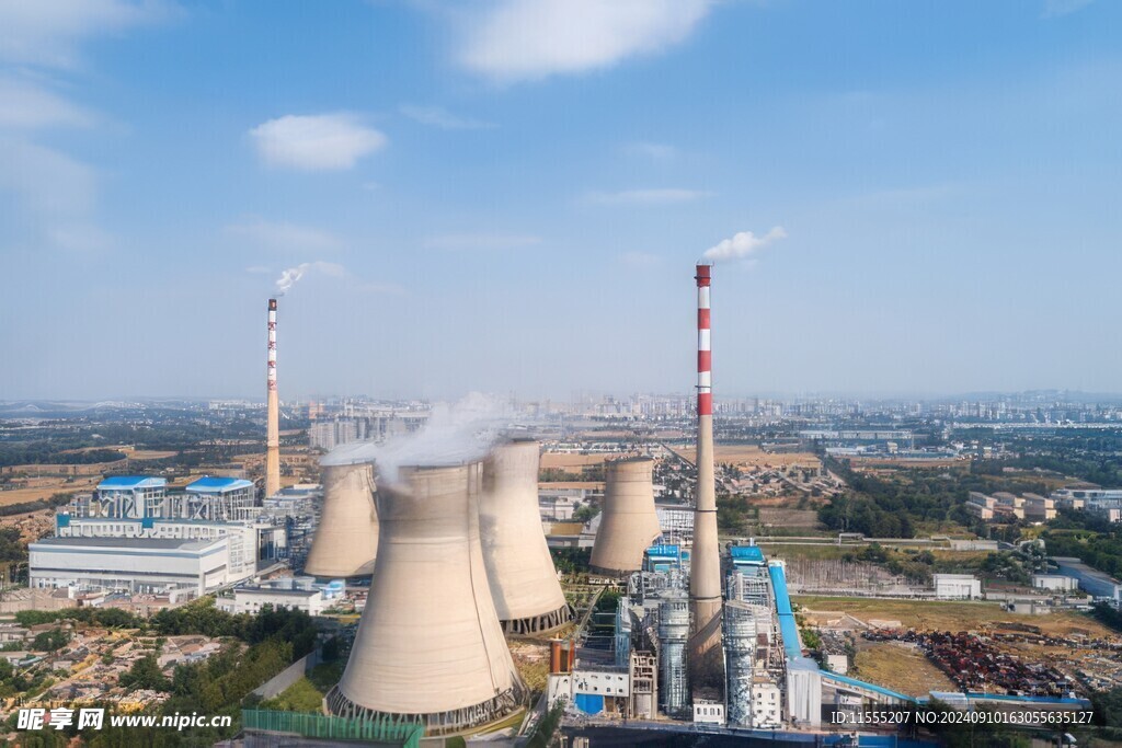火力发电站燃煤发电厂冷却塔图片