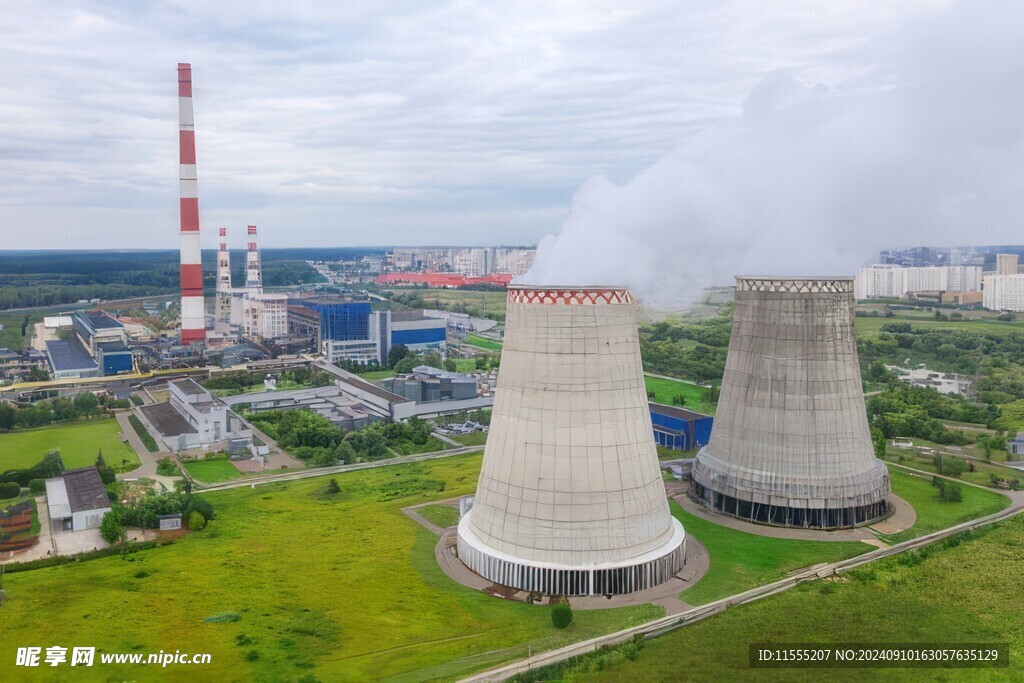 火力发电站燃煤发电厂冷却塔图片