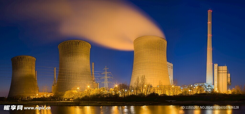 火力发电站燃煤发电厂冷却塔图片