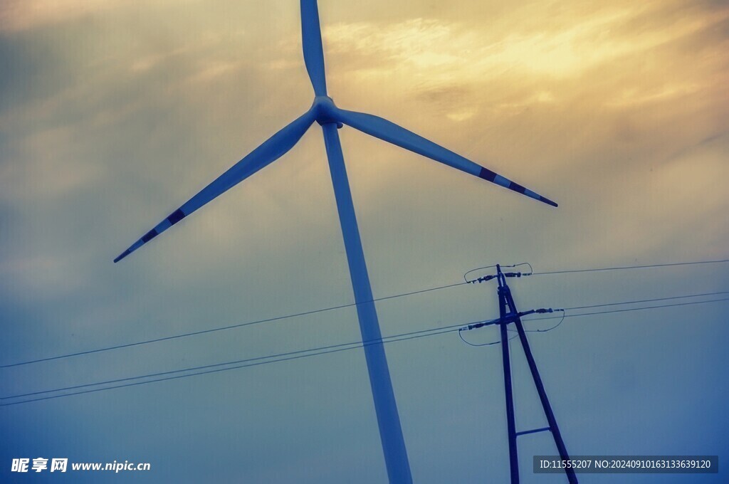 风力风能发电站风车清洁能源
