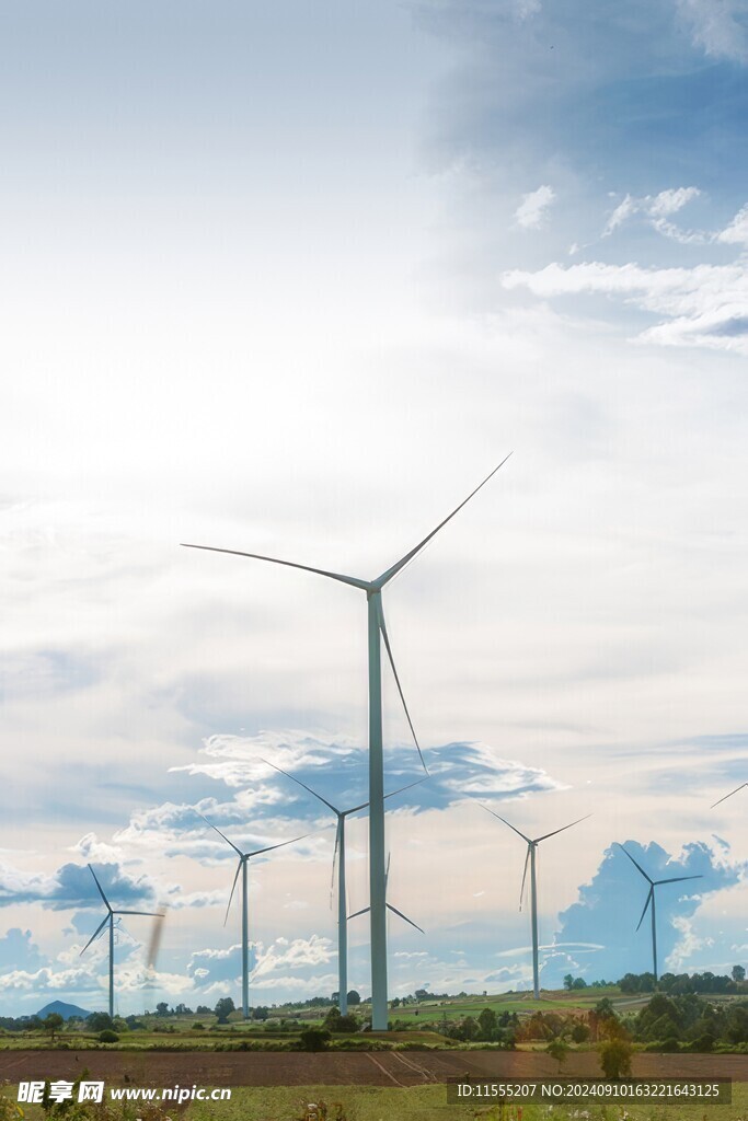 风力风能发电站风车清洁能源