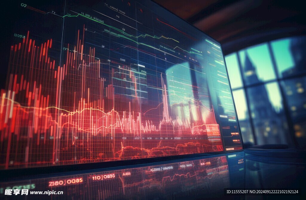 财务数据图表统计全息影像