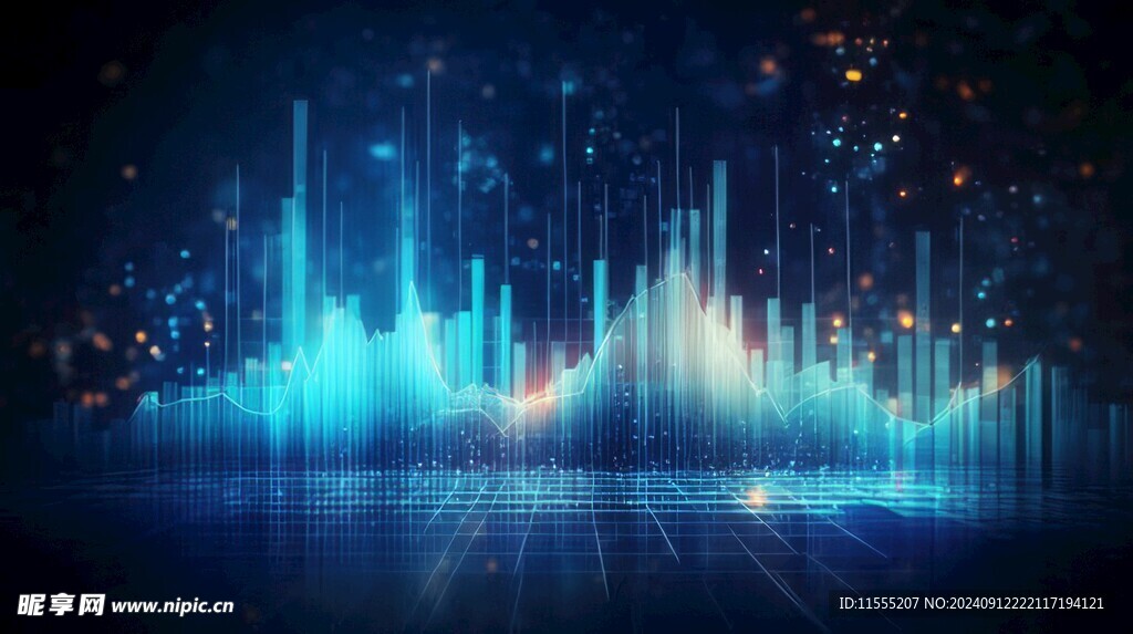 财务数据图表统计全息影像