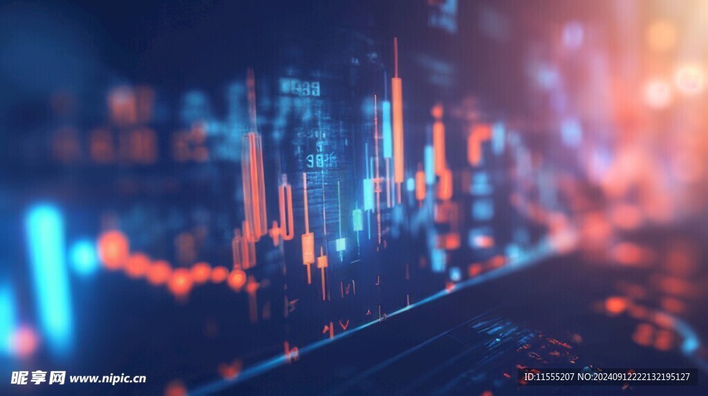 财务数据图表统计全息影像