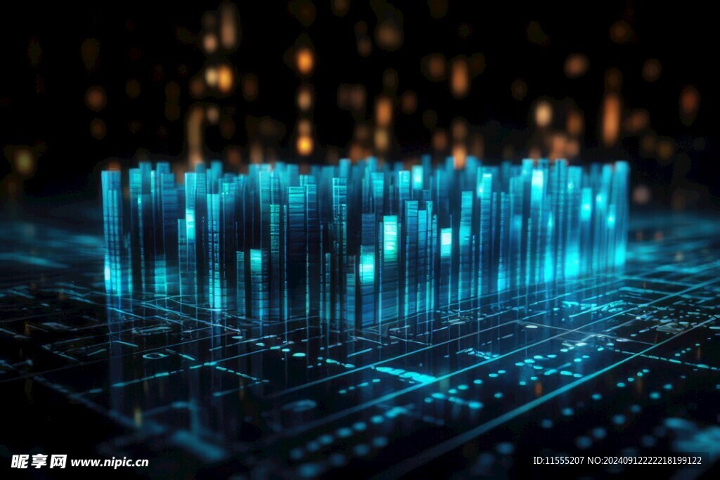 财务数据图表统计全息影像