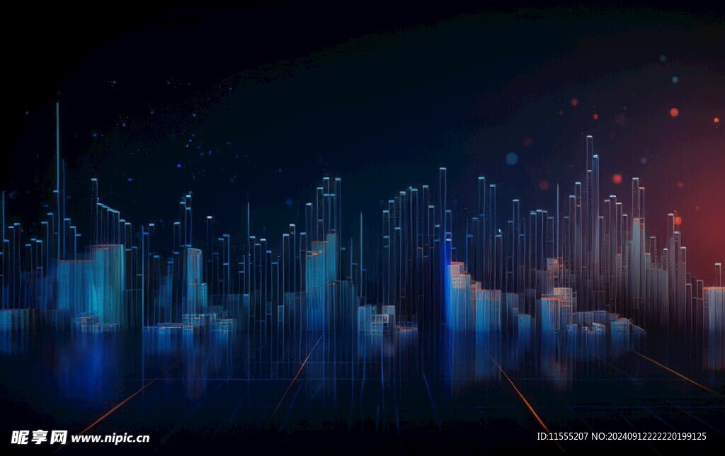 财务数据图表统计全息影像