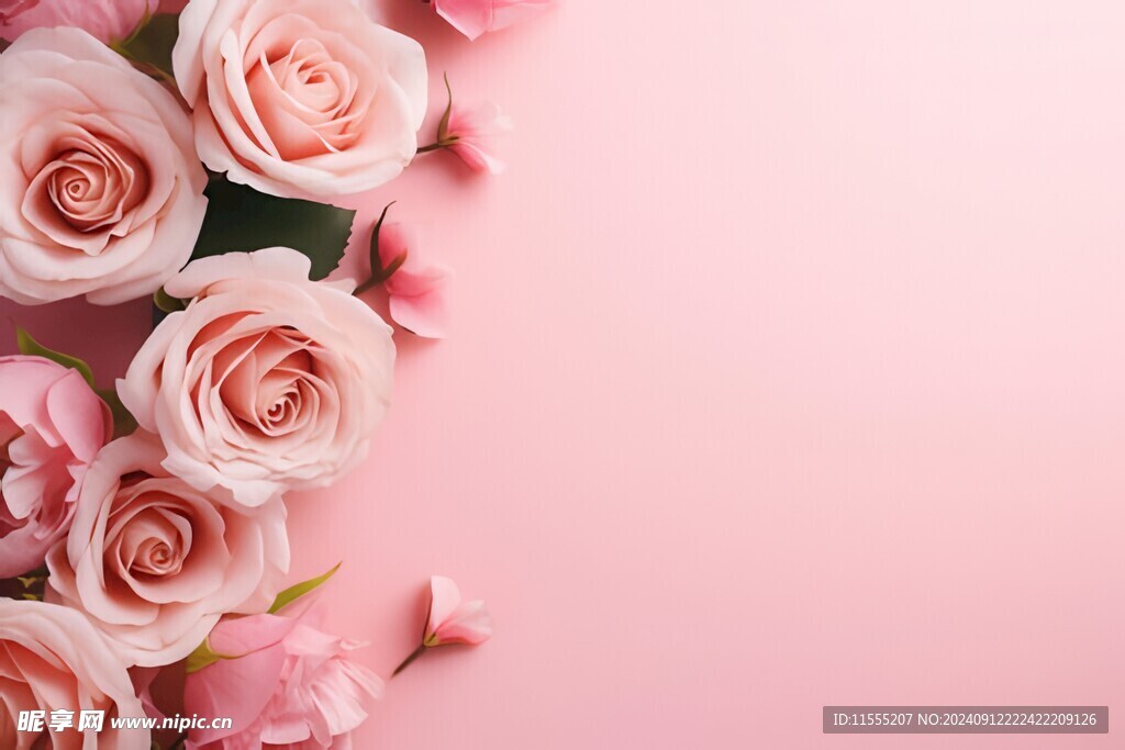 红玫瑰纸片背景素材图片