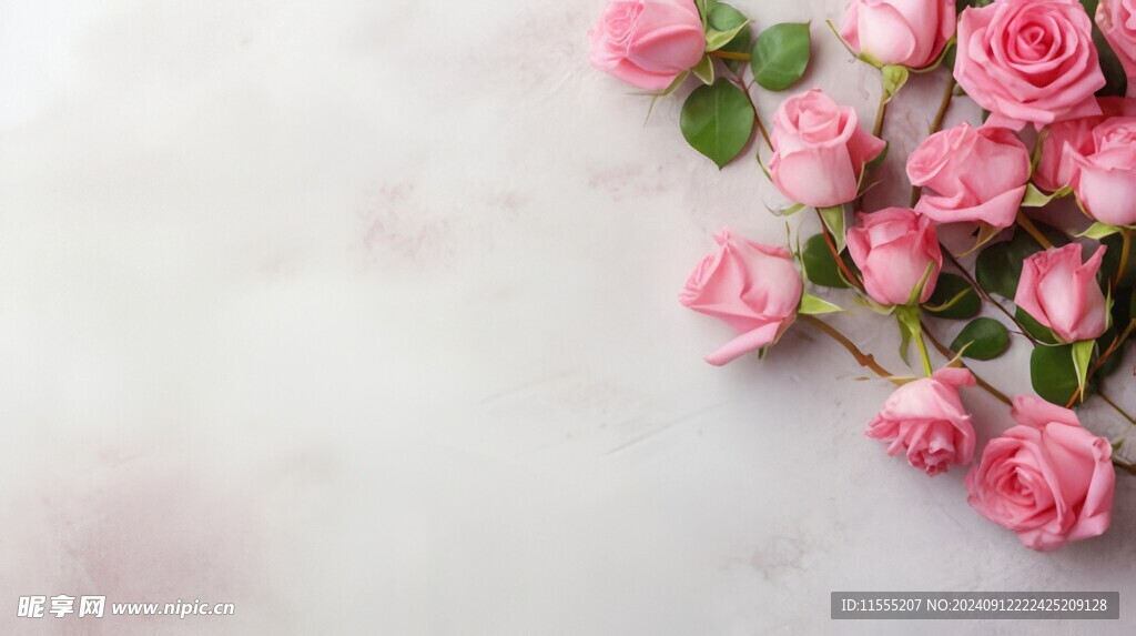 粉玫瑰情人节纸片背景素材图片