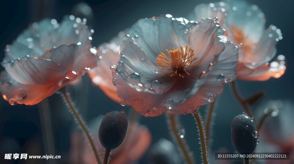 清爽鲜花花瓣花朵露珠背景图