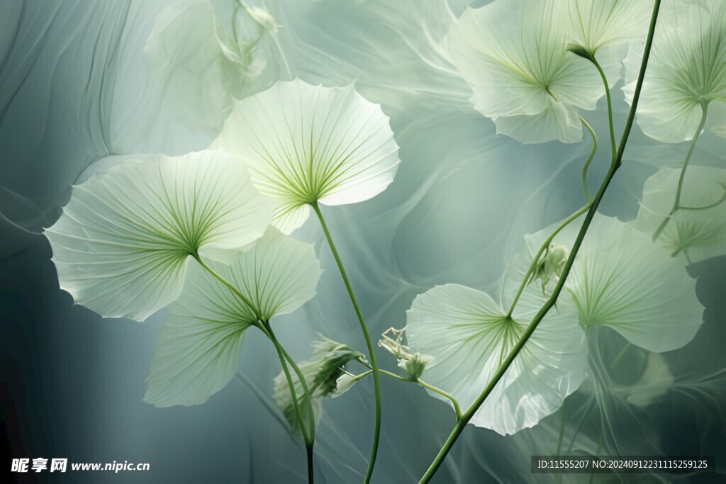 优雅抽象花朵炫彩渐变背景图