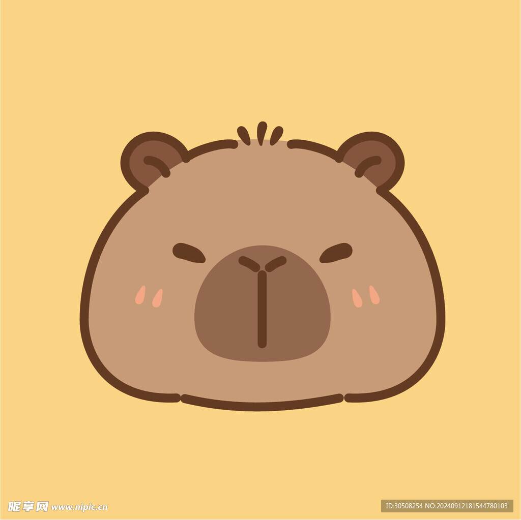 卡皮巴拉 水豚插画 卡通水豚 