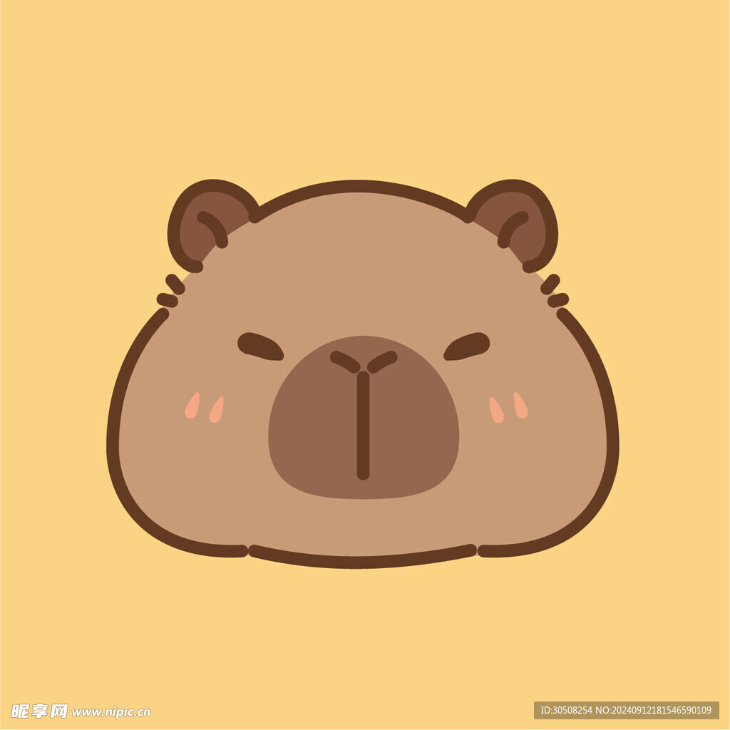 卡皮巴拉 水豚插画 卡通水豚 