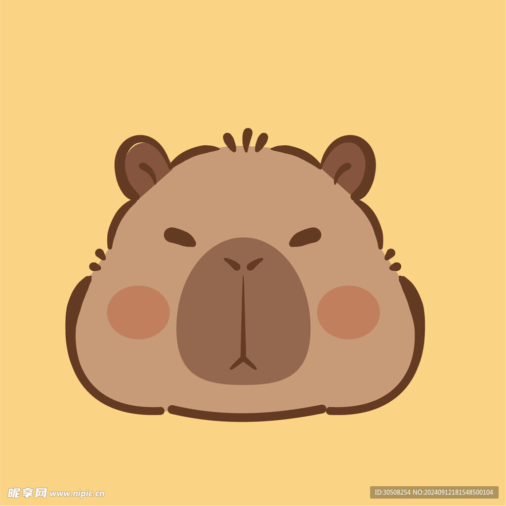 卡皮巴拉 水豚插画 卡通水豚 