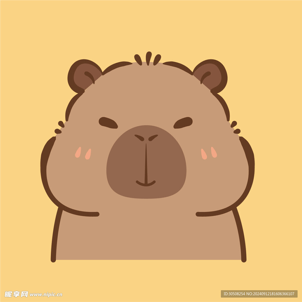 卡皮巴拉 水豚插画 卡通水豚 