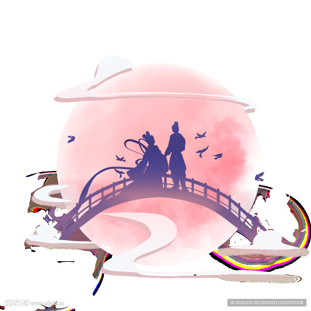 七夕情人节古风素材