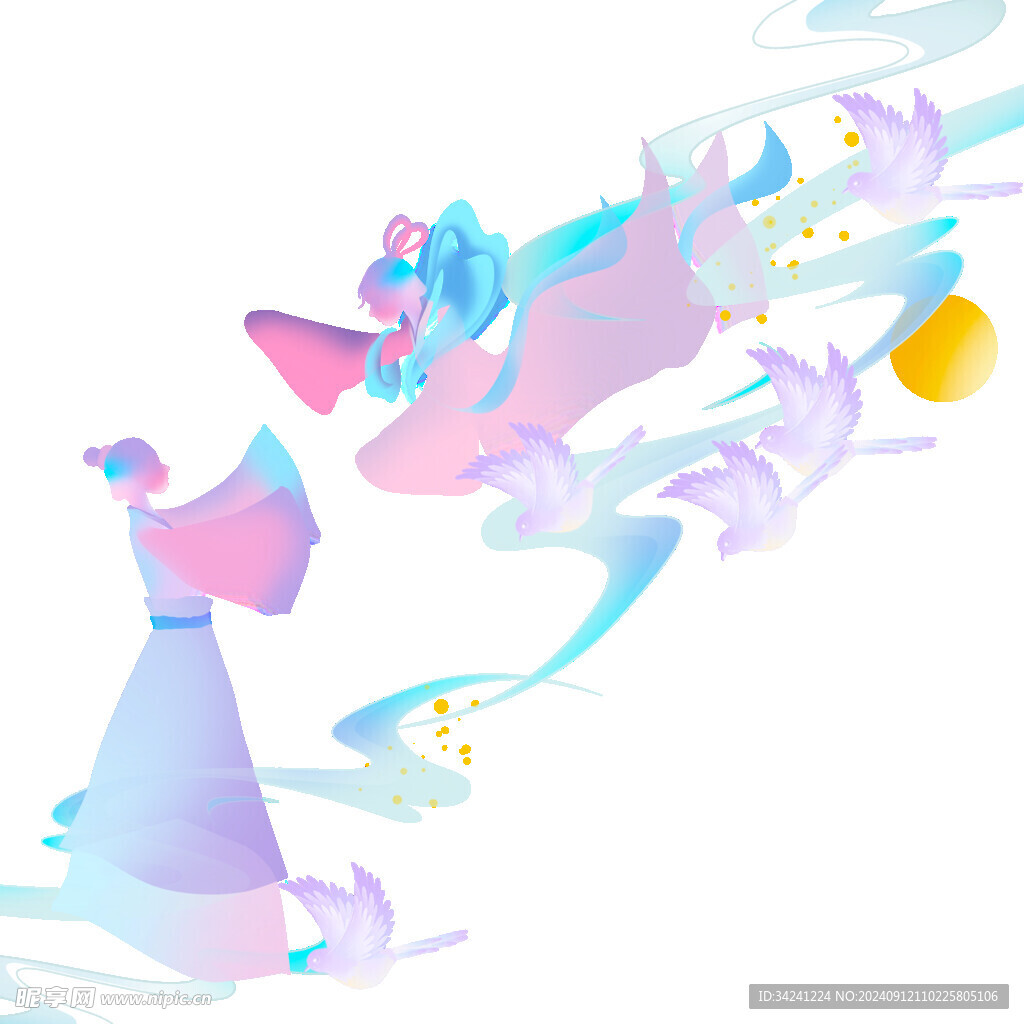 七夕情人节古风素材