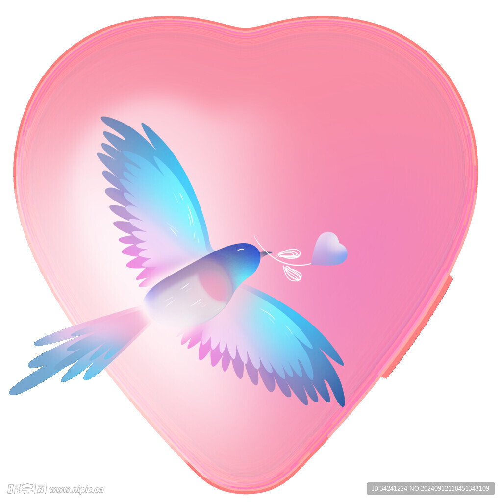 爱情鸟爱心素材
