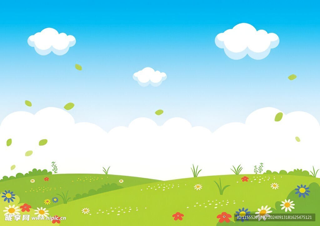 春光明媚户外风景鲜花草地