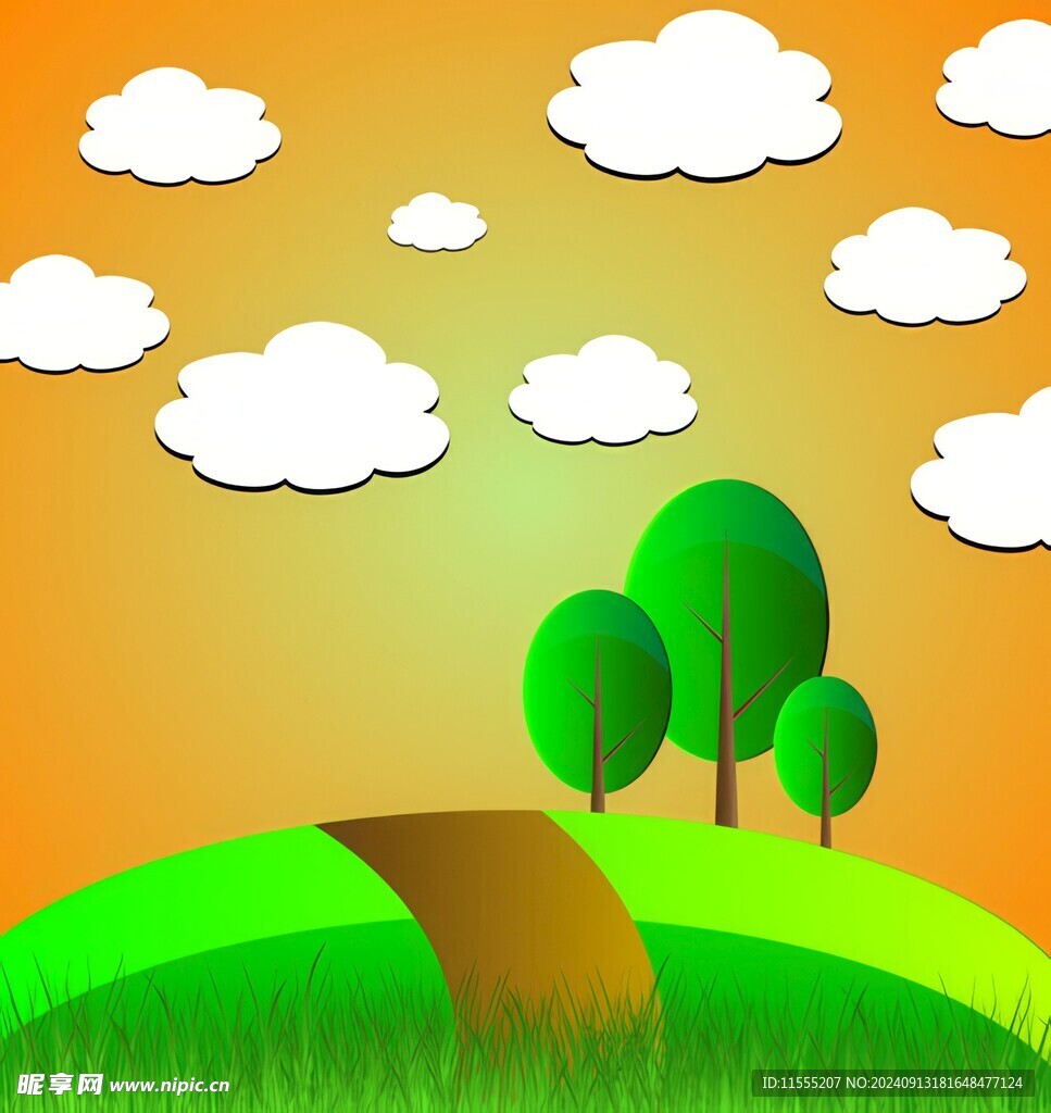 春光明媚户外风景鲜花草地