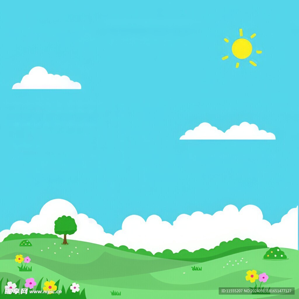 春光明媚户外风景鲜花草地