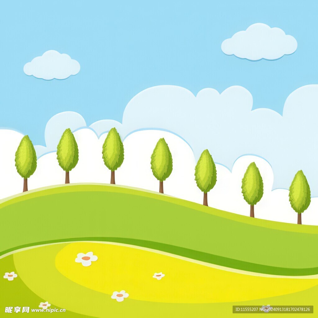 春光明媚户外风景鲜花草地