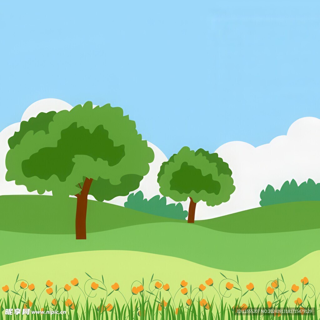 春光明媚户外风景鲜花草地