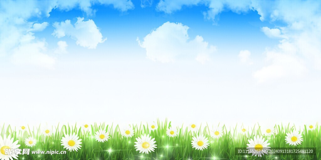 春光明媚户外风景鲜花草地