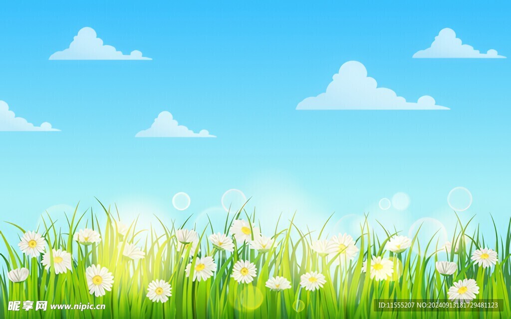 春光明媚户外风景鲜花草地