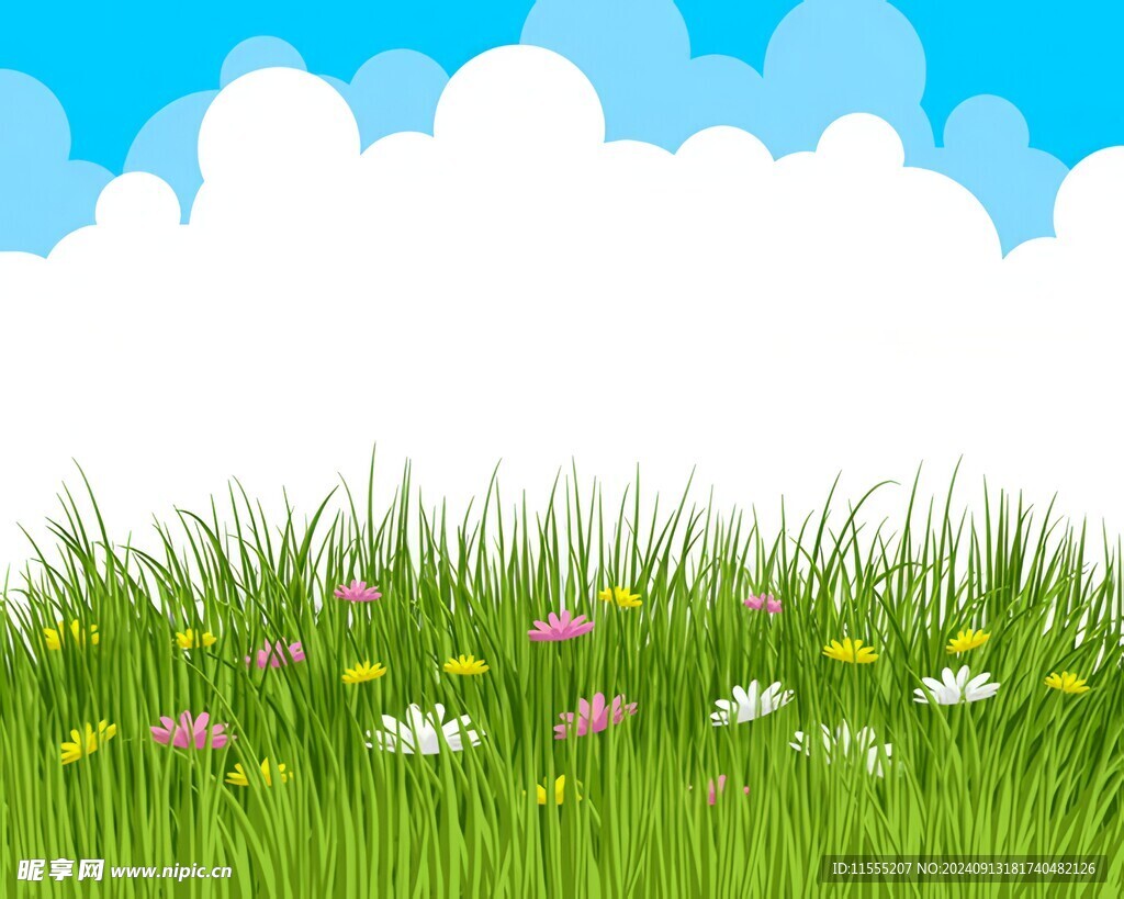 春光明媚户外风景鲜花草地