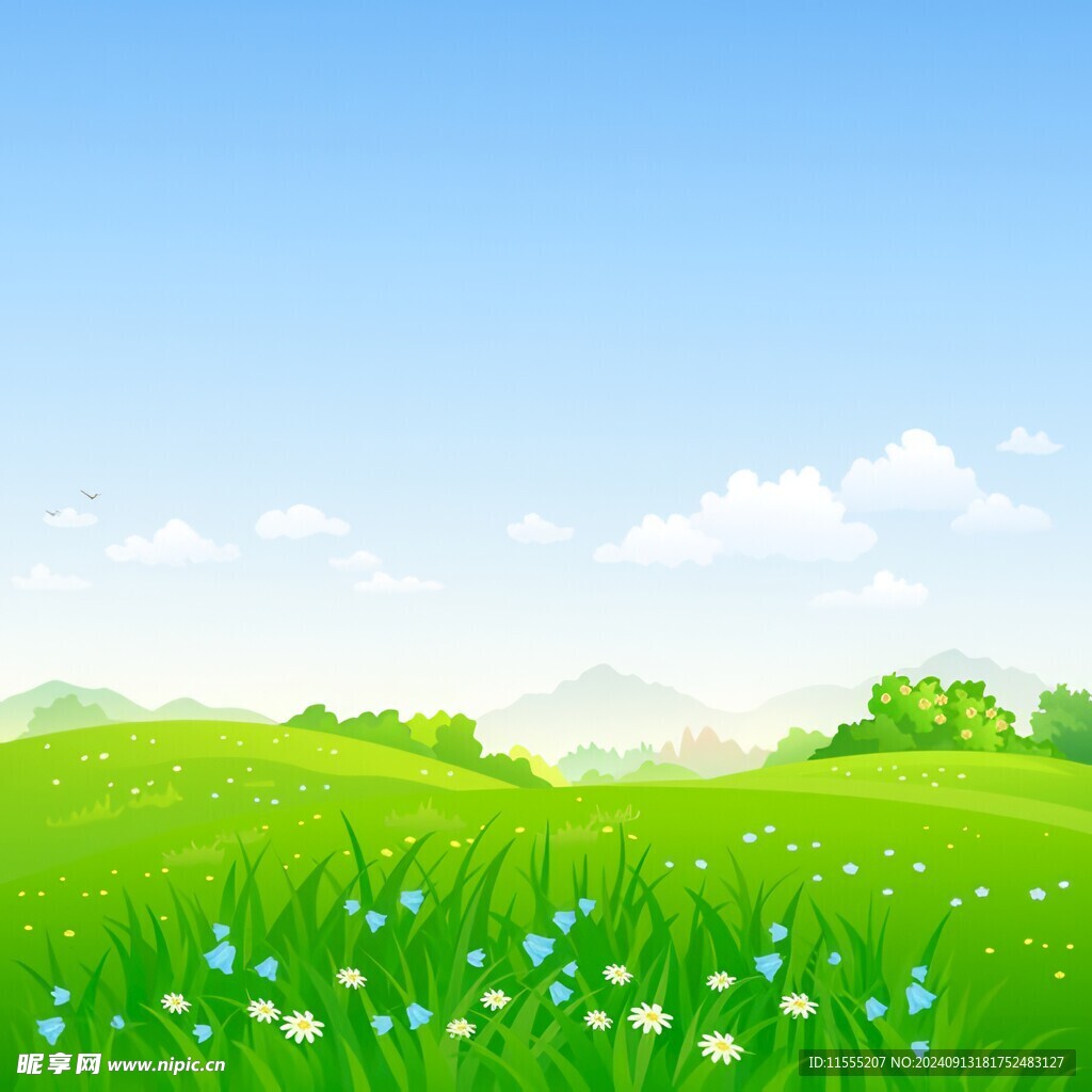 春光明媚户外风景鲜花草地